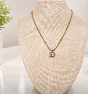 Geometric 18KT Plated Ball Chain Geo Pendent Necklace